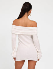 DIEDRE JUMPER DRESS - WHITE : CREAM