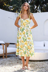 Keep Driving Midi Dress Yellow