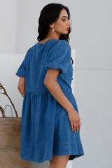 In Lieu Mini Dress Blue