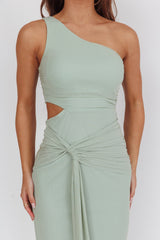 Luli One-Shoulder Cut-Out Maxi Dress Sage