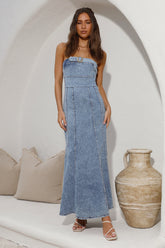 For The Record Maxi Dress Denim