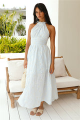 Fly Away Halter Maxi Dress Blue