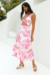 Sunset Sorbet Midi Dress Pink