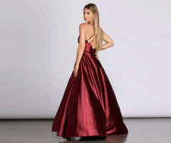 Priscilla Satin Evening Gown