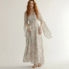 French Vintage Princess Long Dresses Women Autumn New A-line Elegant Casual Evening Party Dress One Piece Vestidos Mujer