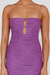 Orion Keyhole Bodice Midi Dress Purple
