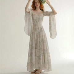French Vintage Princess Long Dresses Women Autumn New A-line Elegant Casual Evening Party Dress One Piece Vestidos Mujer