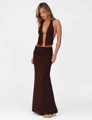 ESHA MAXI SKIRT - BROWN : CHOCOLATE