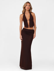 ESHA MAXI SKIRT - BROWN : CHOCOLATE