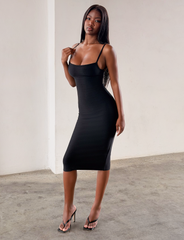 MIDORI MIDI BANDAGE DRESS - BLACK