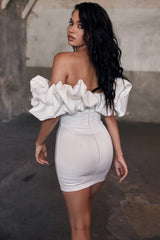 Boned Ruffle Mini Party Dress