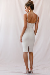 Georgia Square Neckline Midi Dress Nude