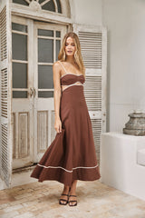 Sienna Breeze Maxi Dress Chocolate Beige