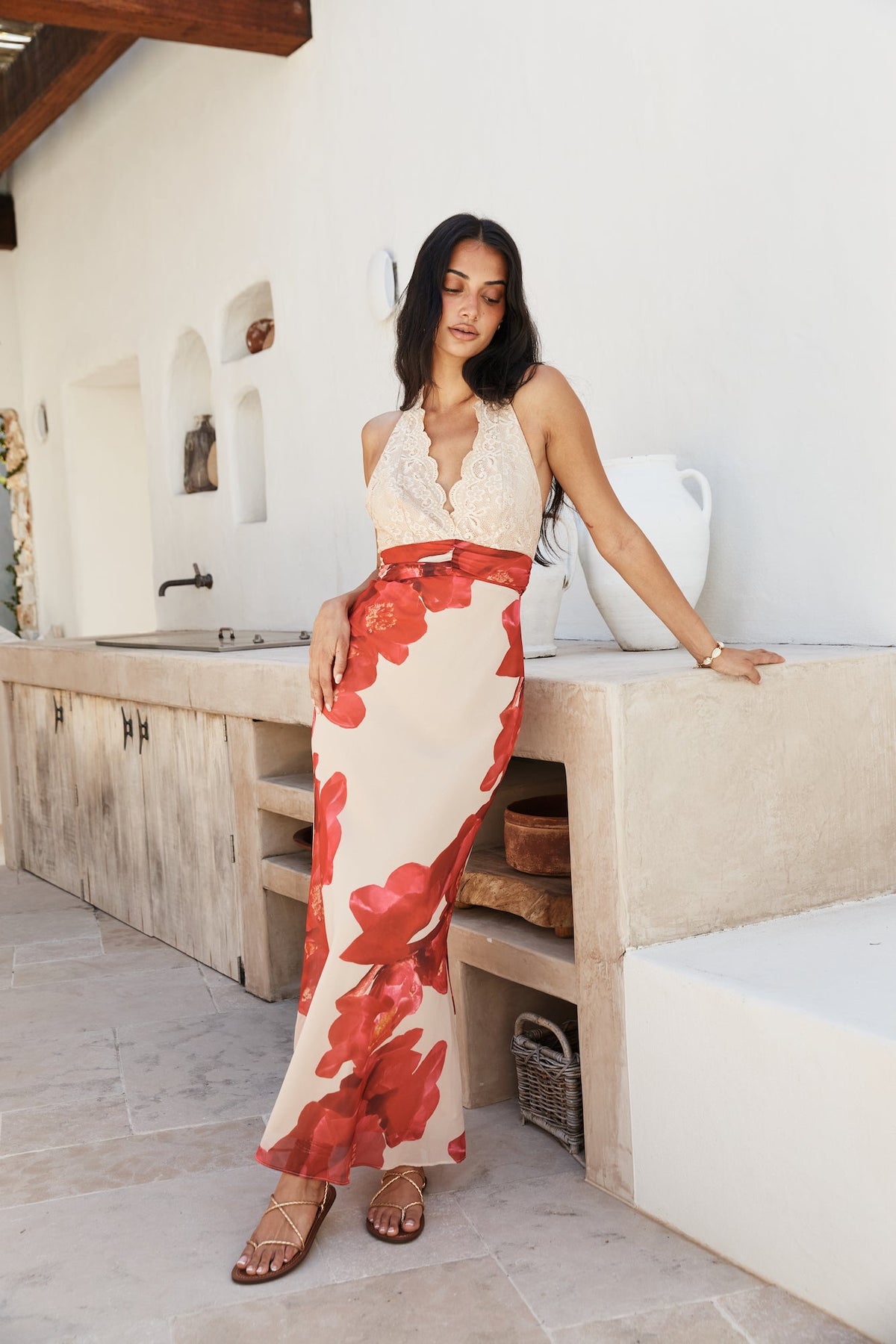 Sahara Sunset Maxi Dress Cream
