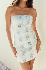 Sunshore Strapless Mini Dress Blue