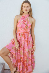Harriette Halter Maxi Dress Pink