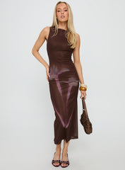 Fayola Maxi Dress Floral Brown