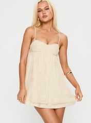 Sparks Fly Mini Dress Cream