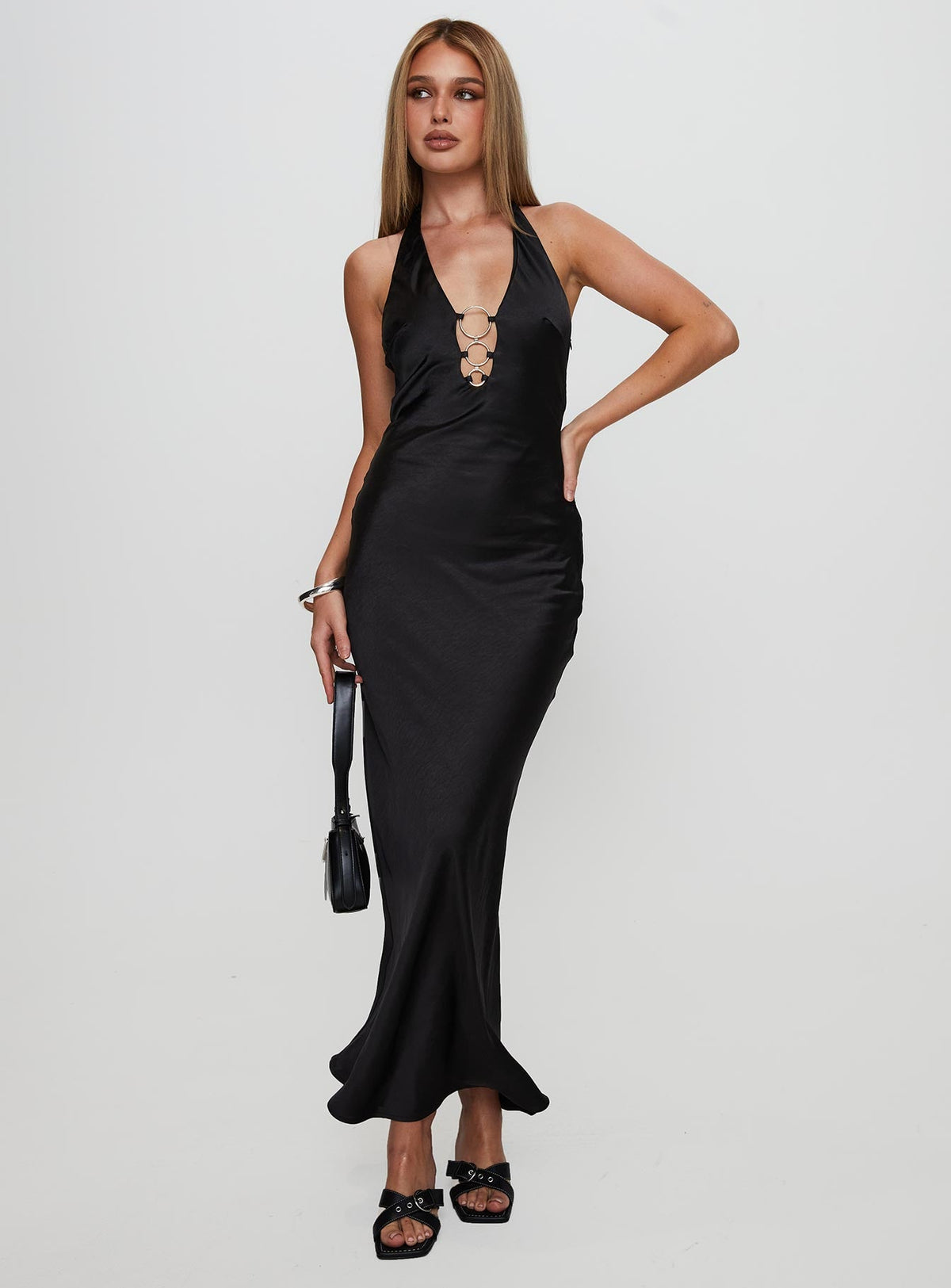 Vasilisa Halter Neck Maxi Dress Black