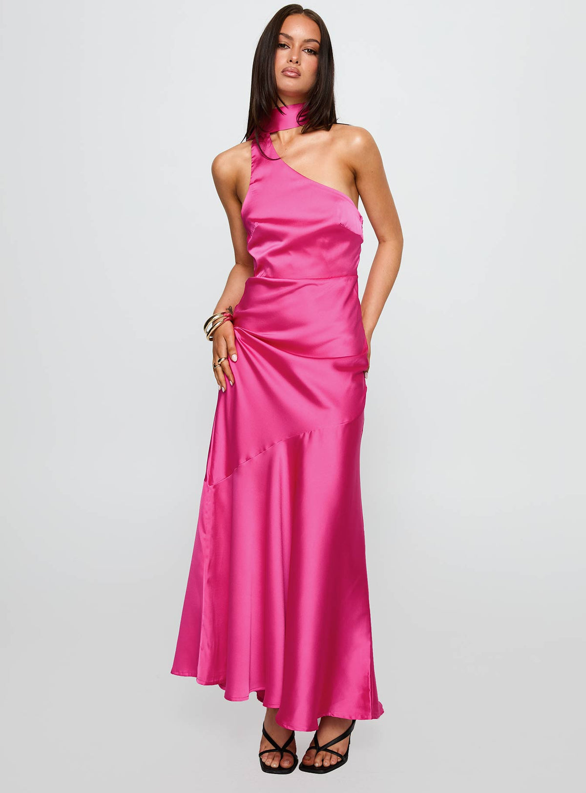 Elixaire Scarf Maxi Dress Pink
