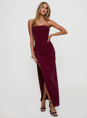 Jeniva Straplesss Maxi Dress Plum