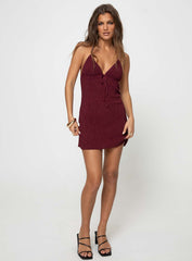 Chantria Mini Dress Burgundy