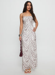 Kierra Mesh Maxi Dress Zebra