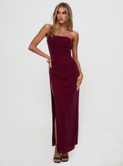 Jeniva Straplesss Maxi Dress Plum
