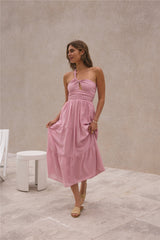 Pure Satisfaction One Shoulder Maxi Dress Pink