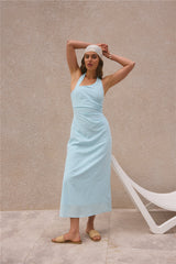 Free Spirited Halter Maxi Dress Blue