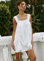 Cordelie Ruched Mini Dress White