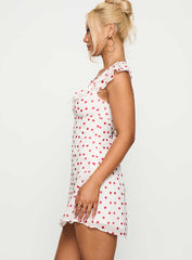 I Guess So Mini Dress White / Burgundy Petite
