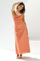Yasmin Strapless Maxi Dress Coral