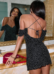 Momentary Mini Dress Black Polka