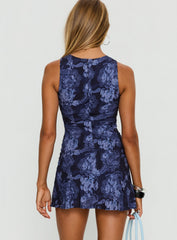 Vivre Mini Dress Navy Paisley