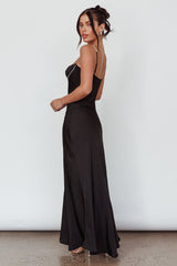 Linka Diamante Strap Maxi Dress Black