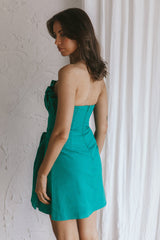 Sunkissed Faux Wrap Mini Dress Green