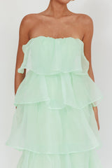Behati Tiered Layer Midi Dress Mint
