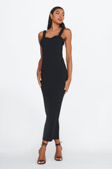 Emina Bead Trim Maxi Dress Black