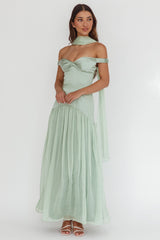 Kaycee Drop Waist Maxi Dress Sage