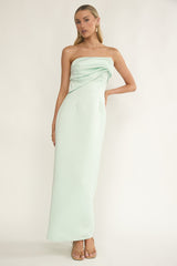 Fleur Sky Strapless Pleat Bust Maxi Dress Mint