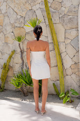 Forward Thinking Halter Mini Dress White