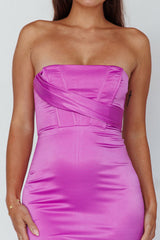 Still Mine Strapless Midi Dress Purple