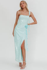 She Glows Cami Strap Sequin Maxi Dress Mint