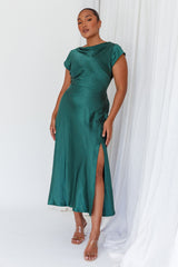 Lucinda Twist Back Midi Dress Jade