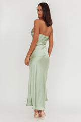 Blaise Asymmetric Neckline Maxi Dress Sage