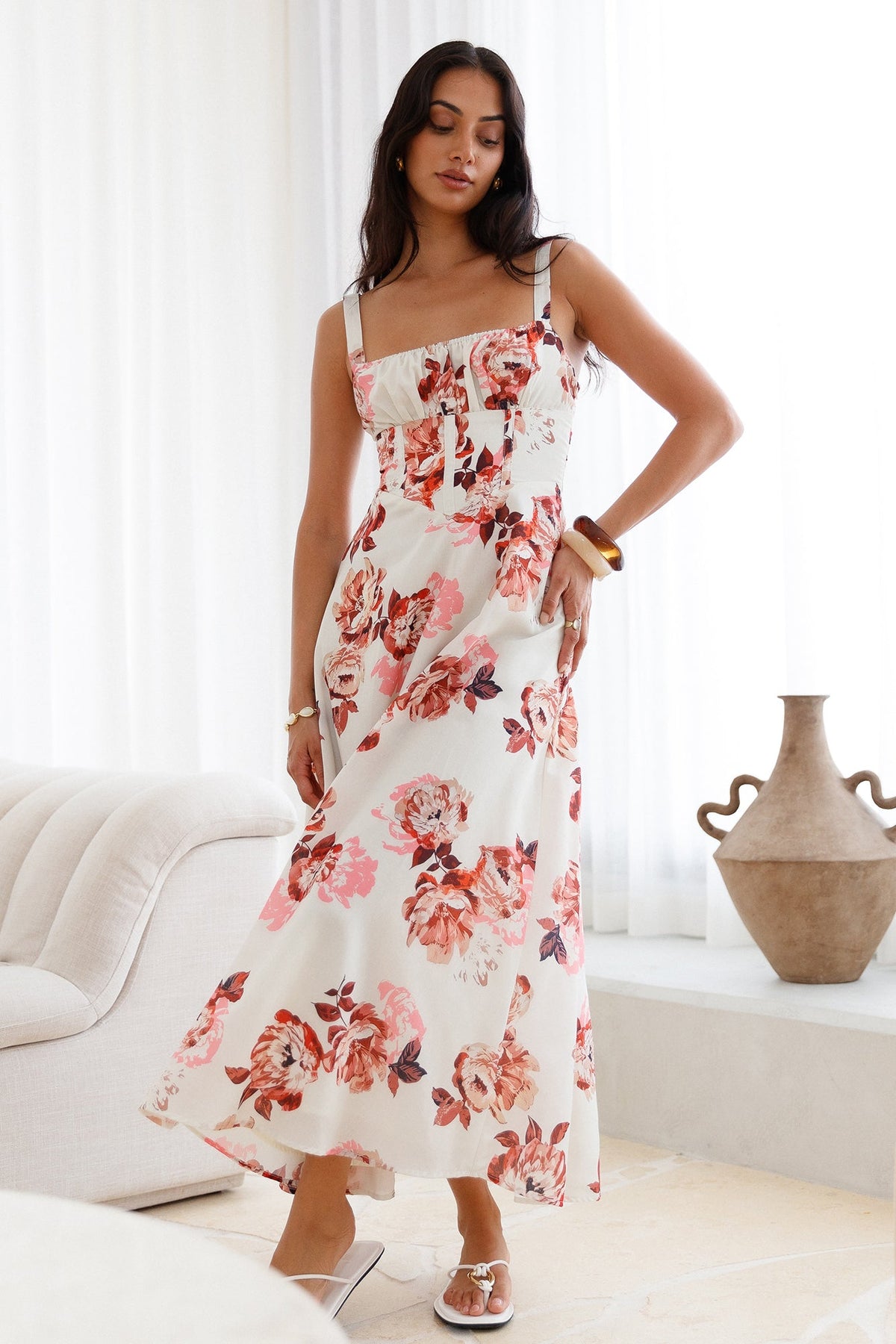 Palermo Mornings Midi Dress Cream
