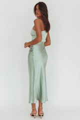 Luli One-Shoulder Waist Sash Maxi Dress Sage