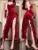 Y2K Irregular Ruffles Velvet Red Dresses for Women Spaghetti Strap Evening Party Dress Autumn Female Bodycon High Split Vestidos