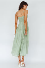 Doe Tie Bust Maxi Dress Sage